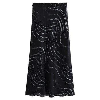 Jenny & Dave / модные женские юбки миди с высокой талией, винтажная женская юбка с геометрическим принтом в стиле хай-стрит